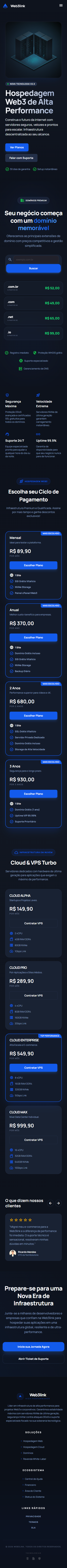 Print da tela do site de hospedagem Web3